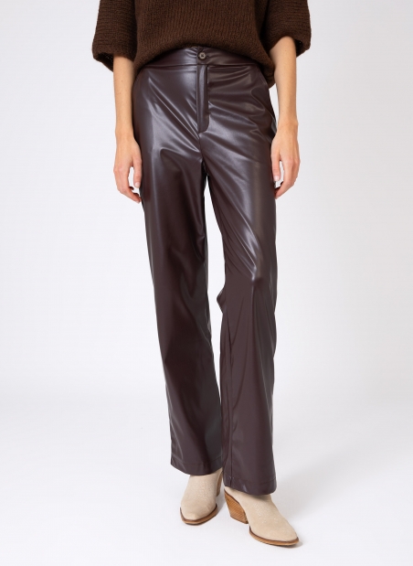 PITTY straight-leg pants in imitation leather  - 16