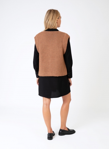 Sleeveless knitted cardigan LEGRINGO  - 4