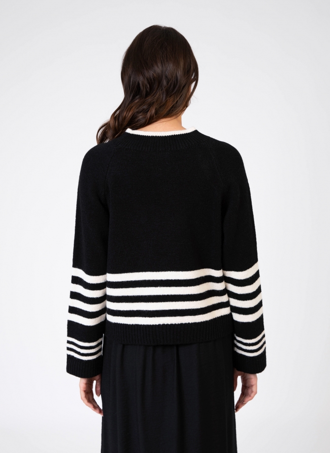 Soft and warm VICENZO striped sweater  - 5