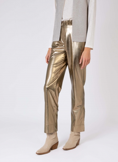 PIERROT pleated pants in imitation leather  - 3