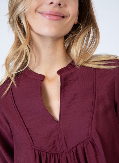 Plain Tunisian neck blouse KIFA  - 5