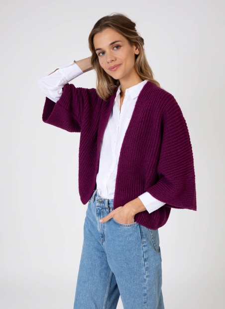 Cardigan with large knit LECINDY  - 2