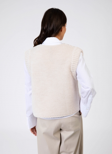 Sleeveless knitted cardigan LEGRINGO  - 14