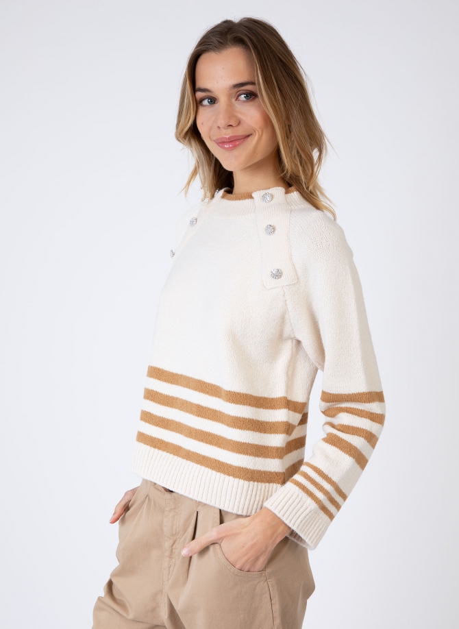 Soft and warm VICENZO striped sweater  - 8