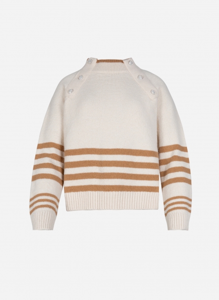 Soft and warm VICENZO striped sweater  - 12