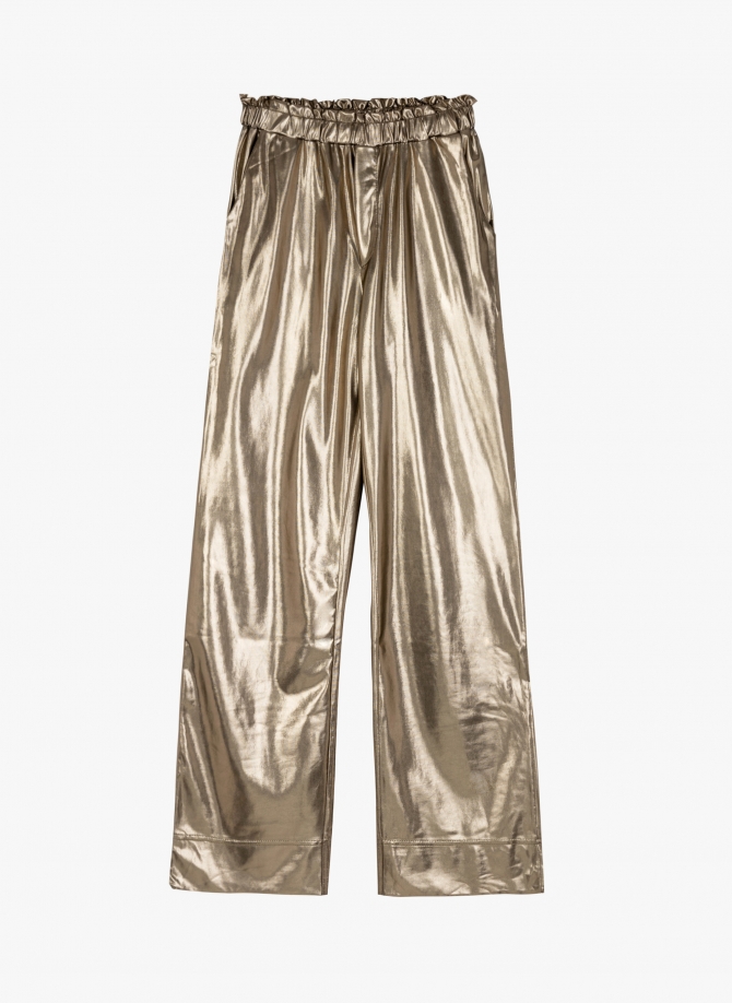 PIERROT pleated pants in imitation leather  - 5