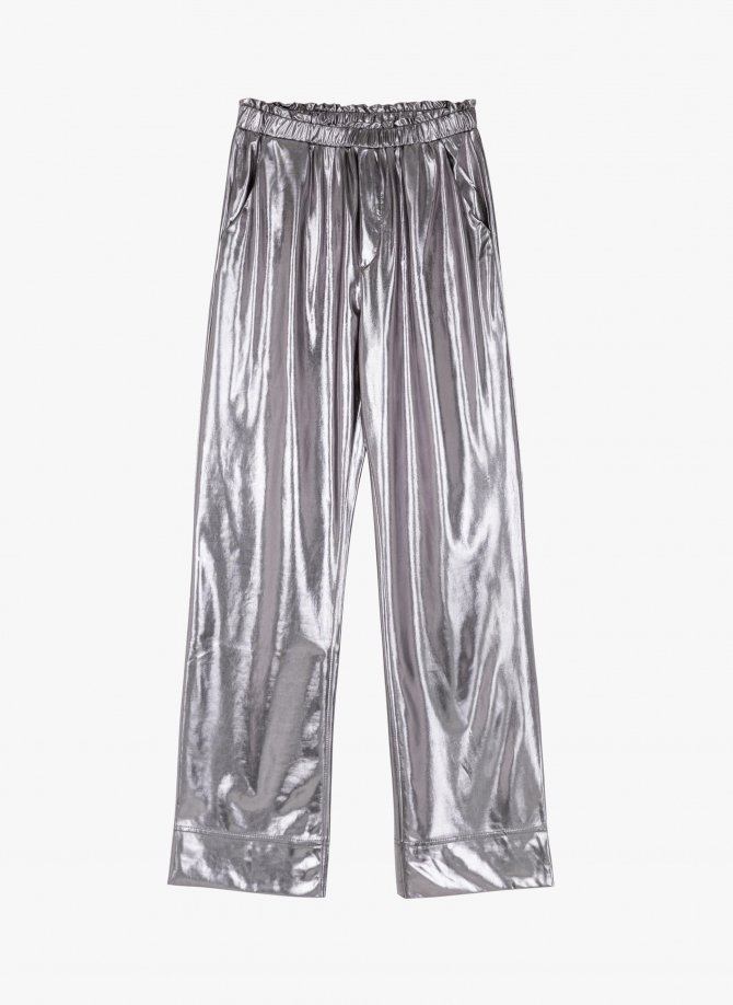 PIERROT pleated pants in imitation leather  - 7