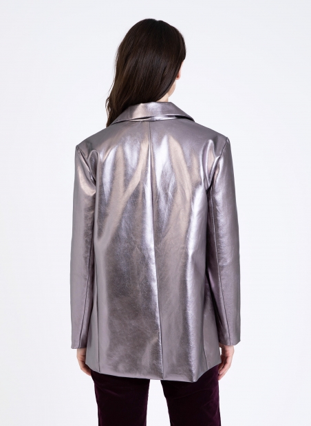 HERMIONE imitation leather suit jacket  - 15