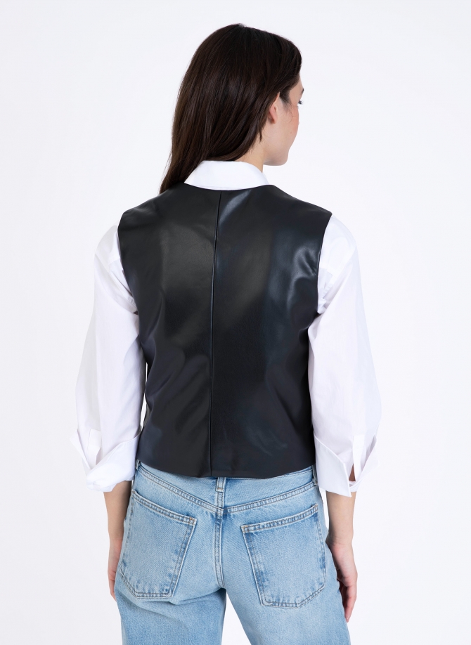 Buttoned vest in imitation leather ATCHY  - 9