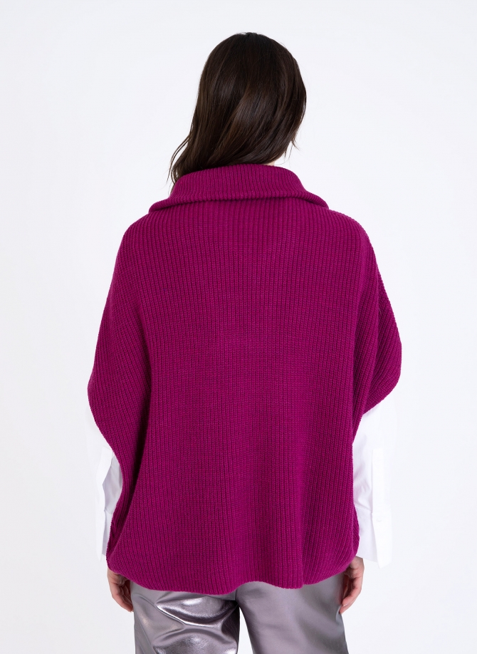 Poncho zipped knit sweater LINNA  - 13