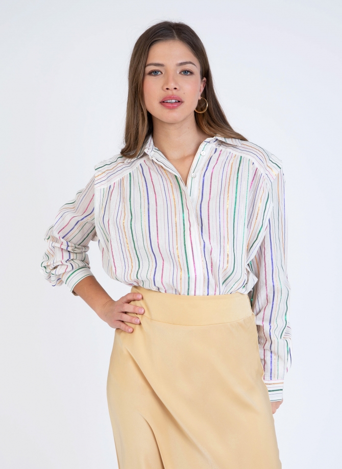 MULTICOLORED AND SHINY STRIPED SHIRT SHALO