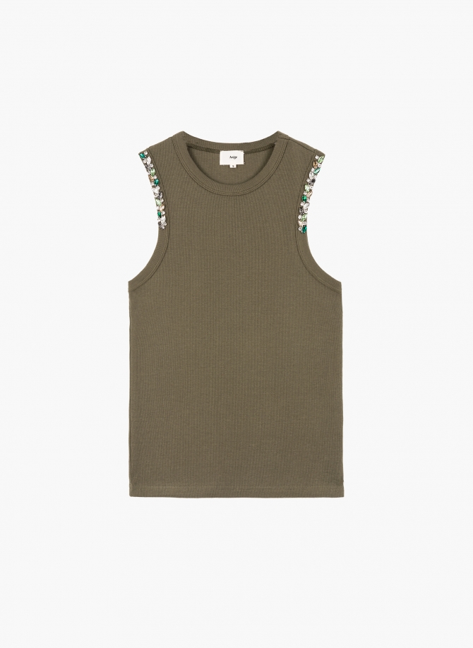 TANK TOP WITH JEWEL DETAIL AMIRI  - 5