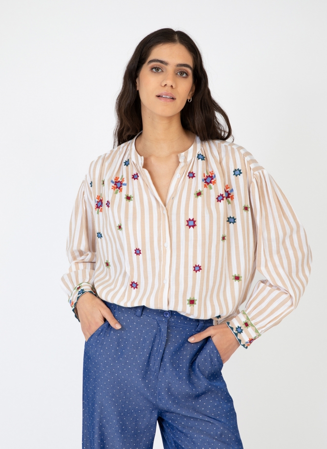 BEADED STRIPED BLOUSE SOLINARIA  - 3