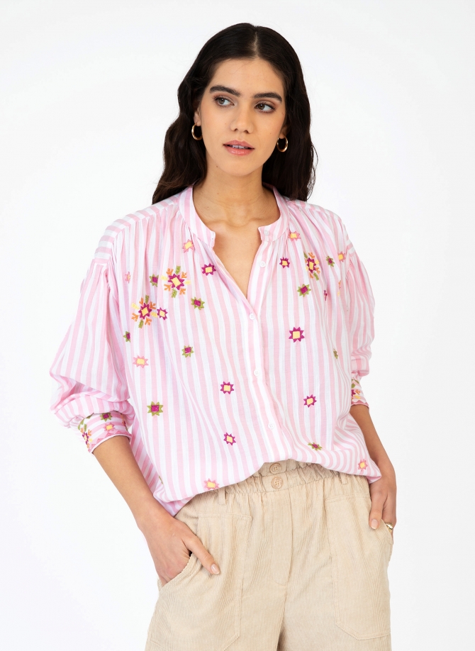 BEADED STRIPED BLOUSE SOLINARIA  - 7