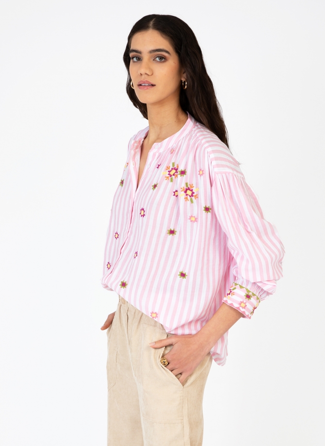 BEADED STRIPED BLOUSE SOLINARIA  - 8