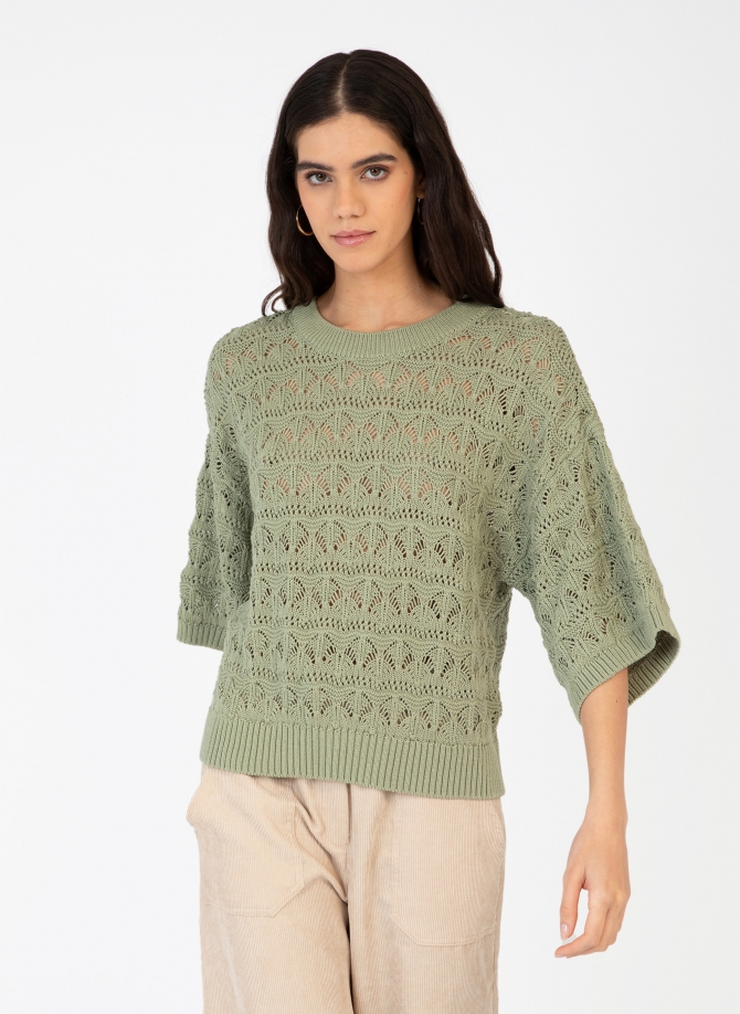 PULL MANCHES LONGUES AJOURE VENUSIA  - 1
