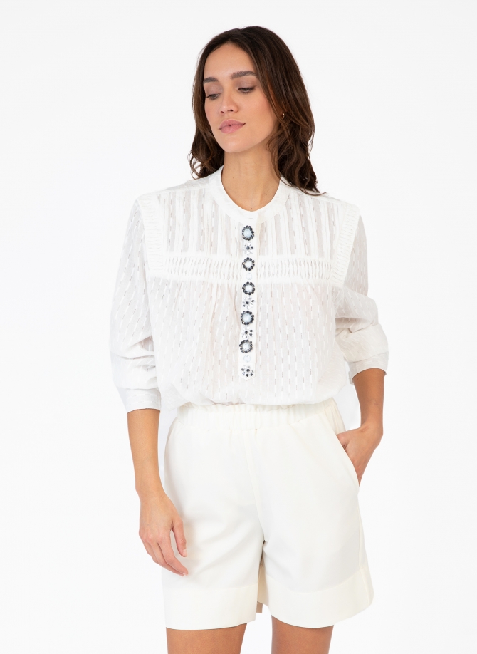 JEWELED AND SHOULDER-DETAILED BLOUSE SERENY  - 1