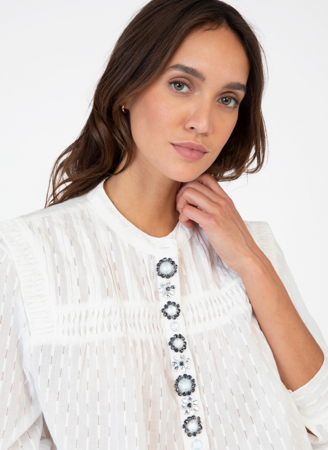 JEWELED AND SHOULDER-DETAILED BLOUSE SERENY  - 5