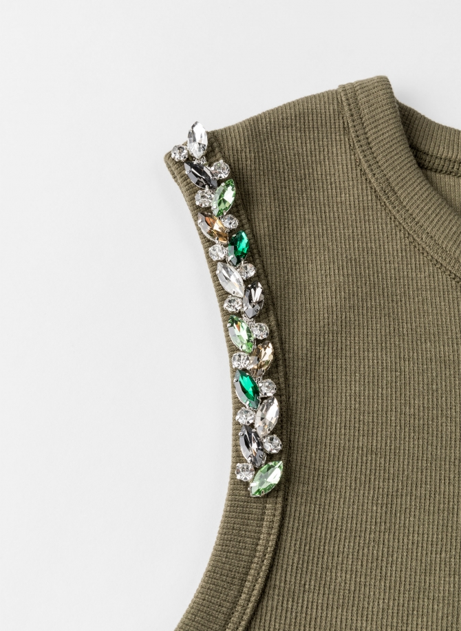 TANK TOP WITH JEWEL DETAIL AMIRI  - 5