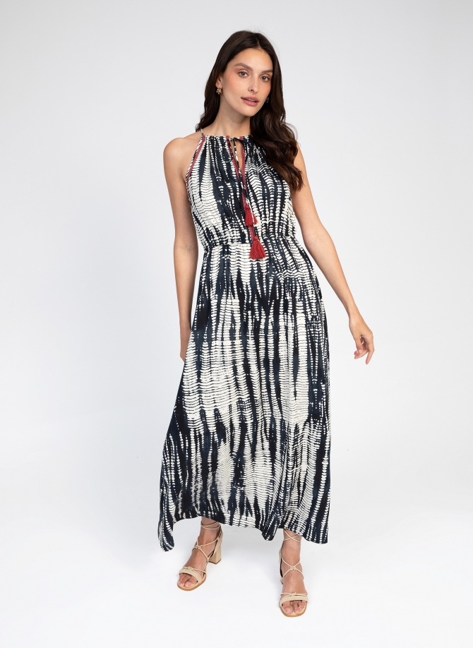 FLOWY AND PRINTED LONG DRESS ODELYNA