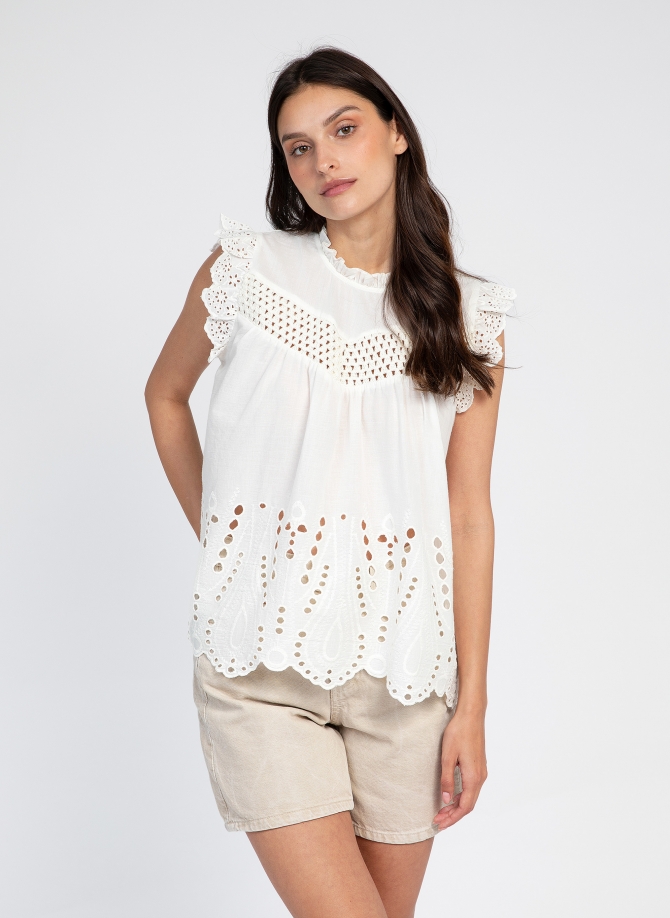EMBROIDERED LACE TOP SABRINOU