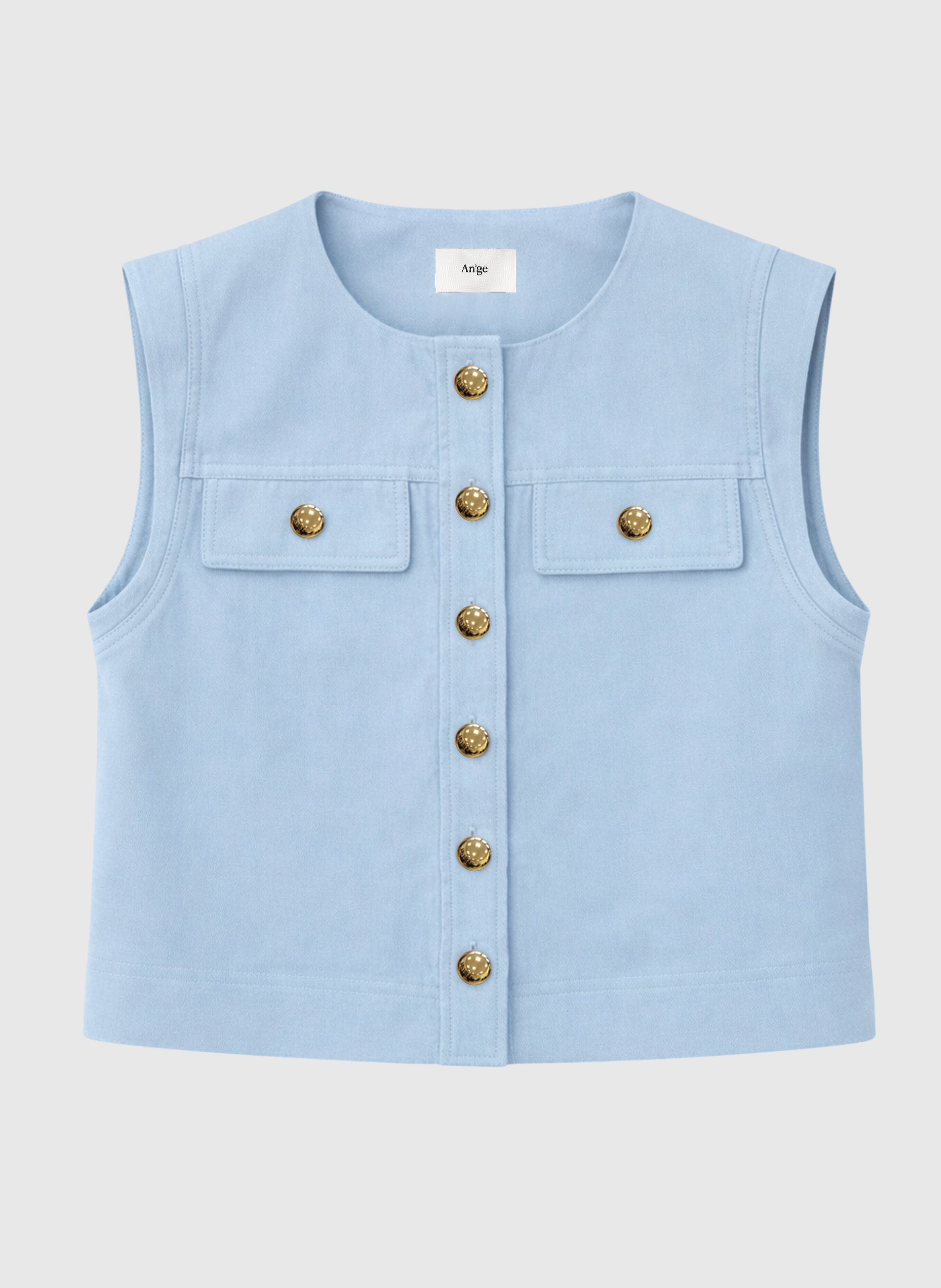 VESTE SANS MANCHES ZELIA ciel