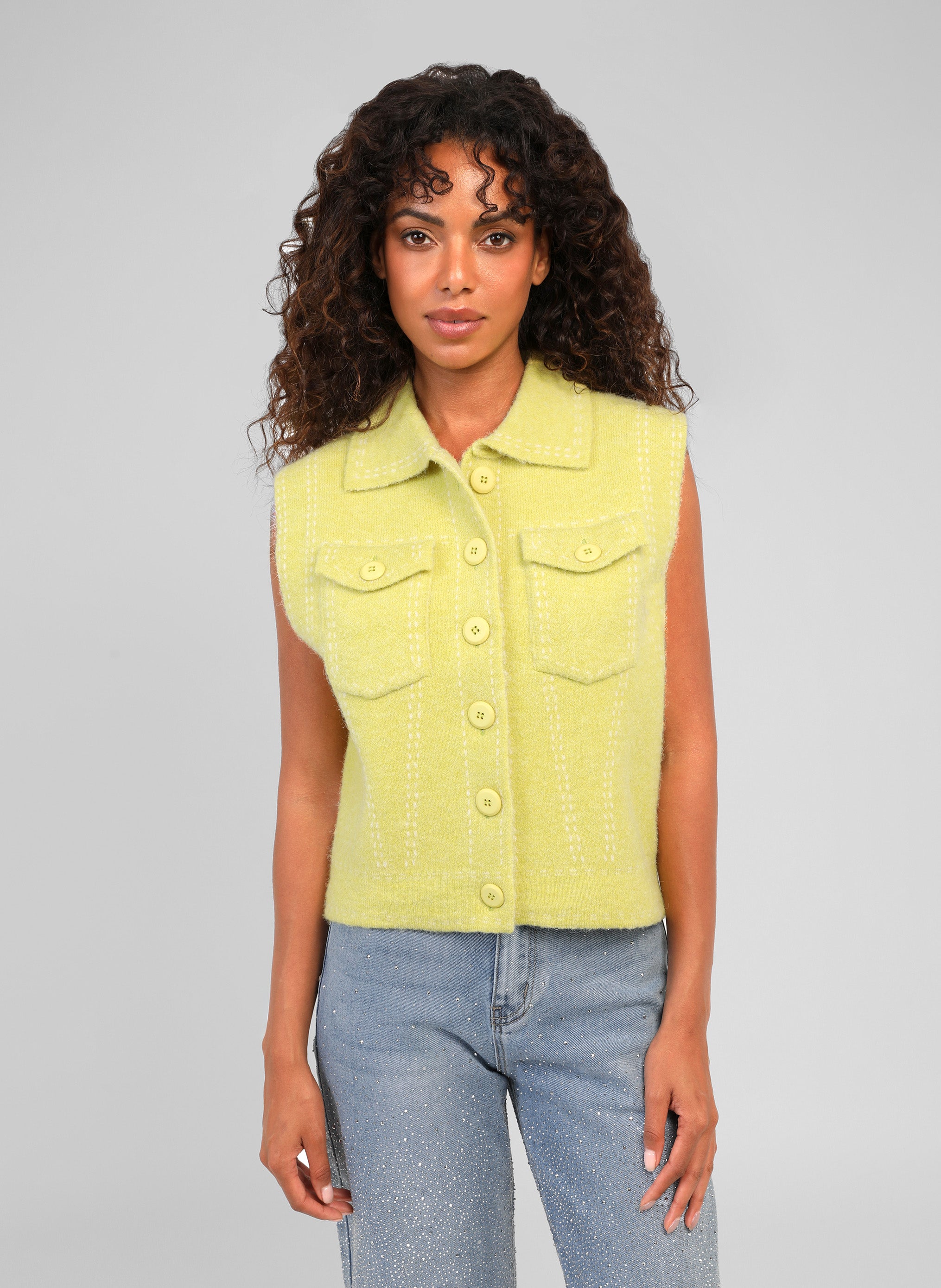 LEWAYNE VEST, lemon