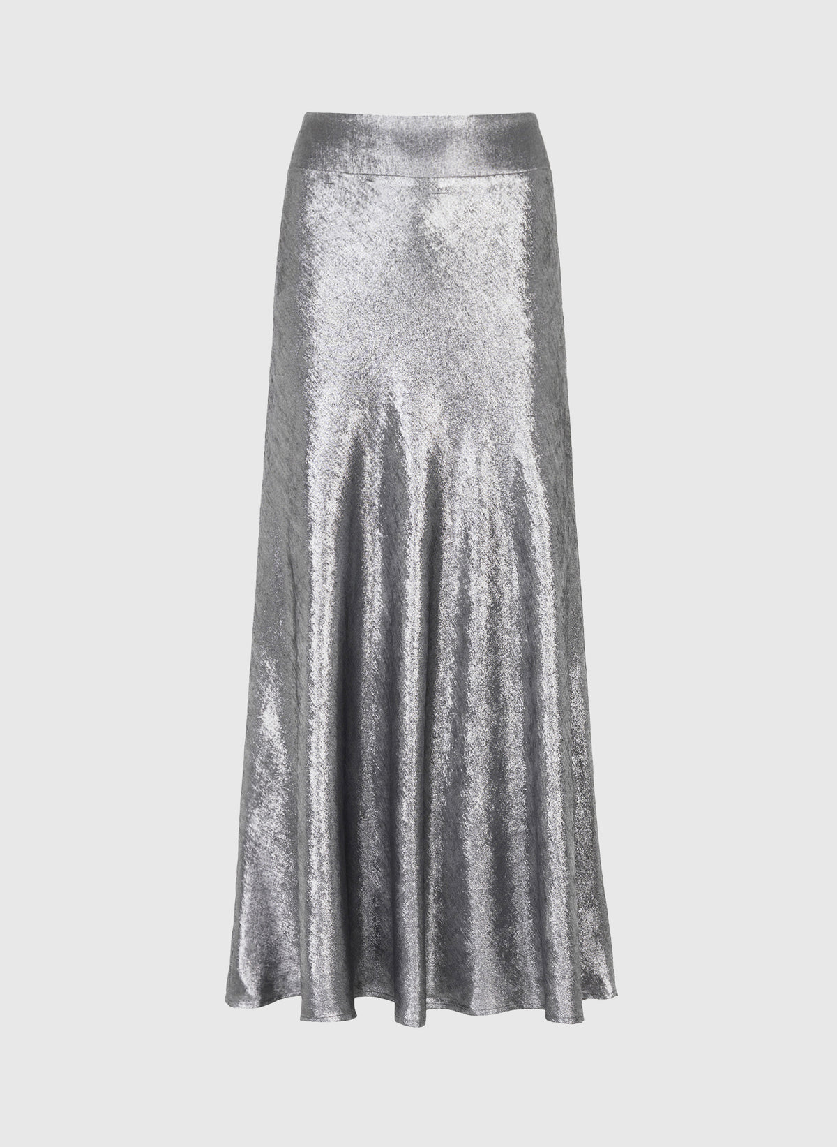 JANYRA Silver Midi Skirt
