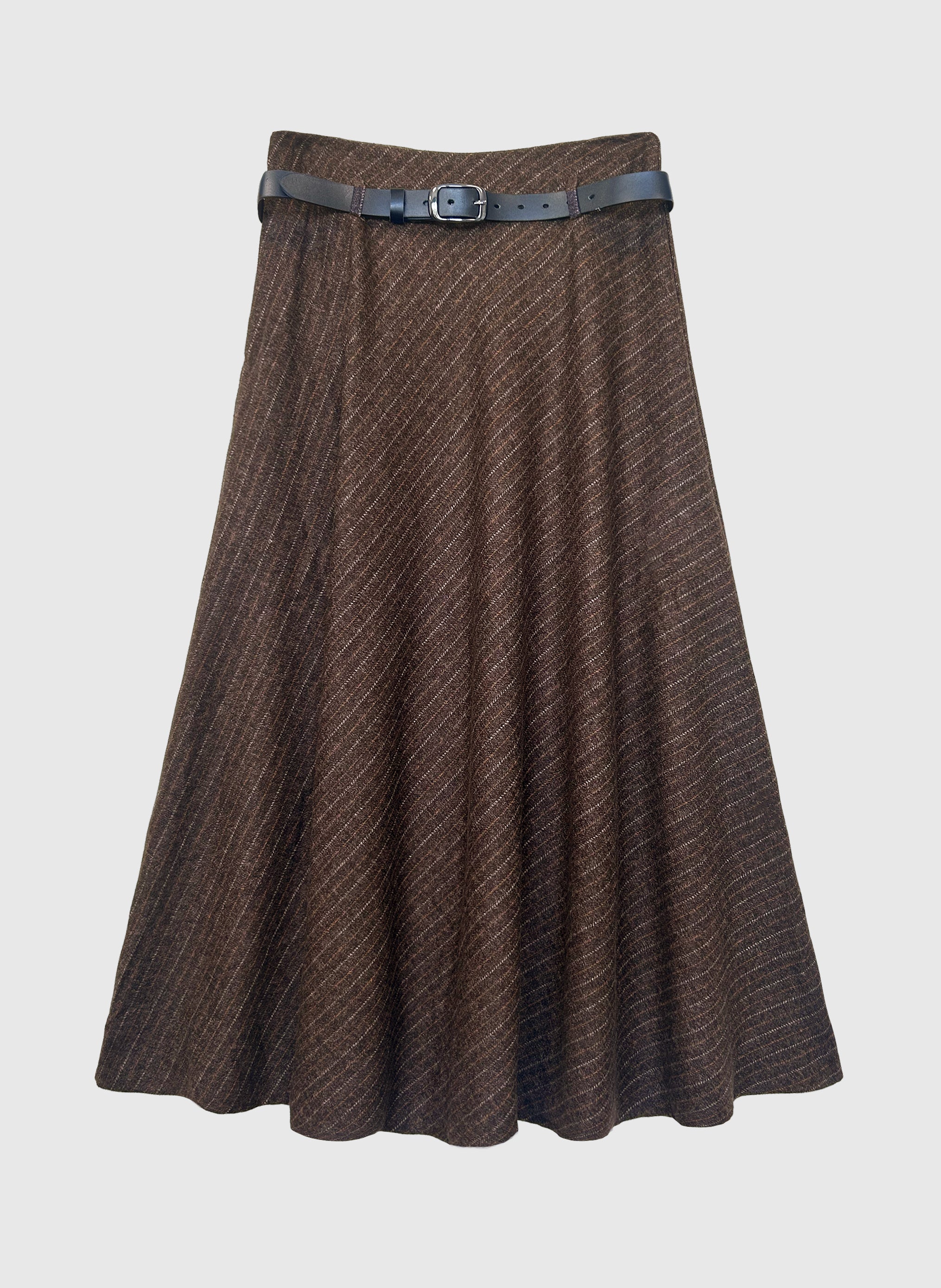 JUPE MIDI JOSELINA marron