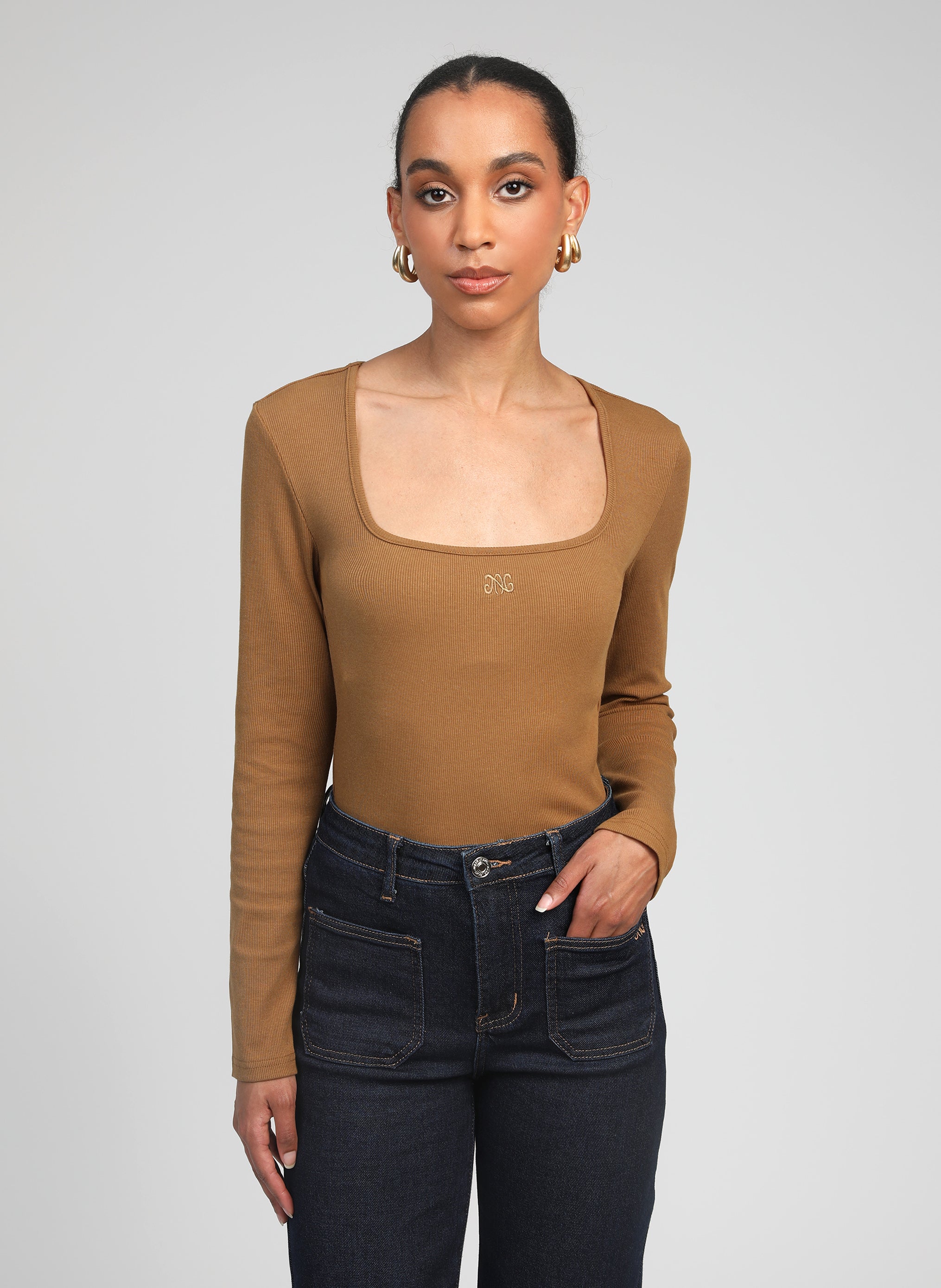 T-SHIRT AKCEL noisette