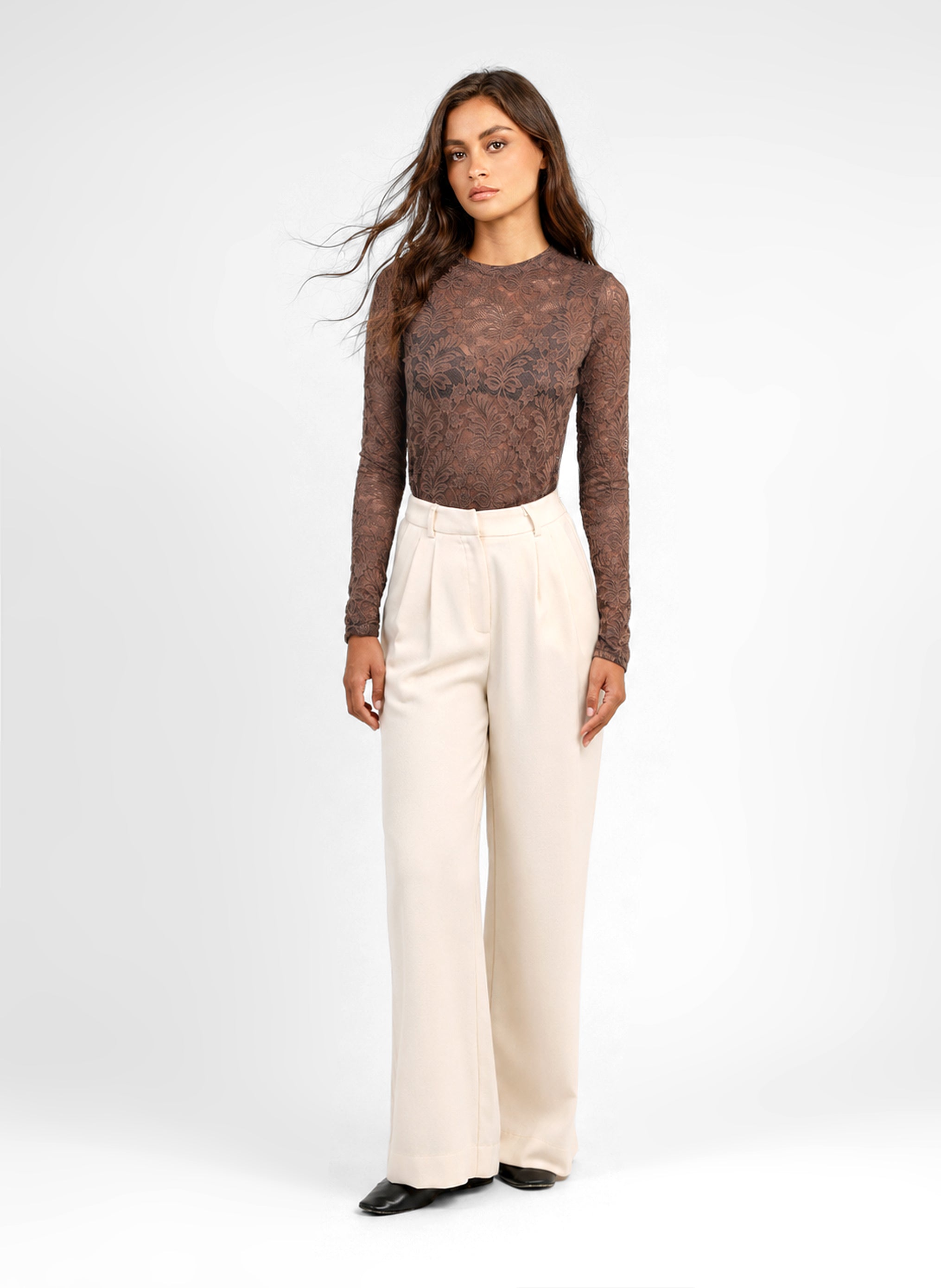 PANTALON PERLA blanc casse