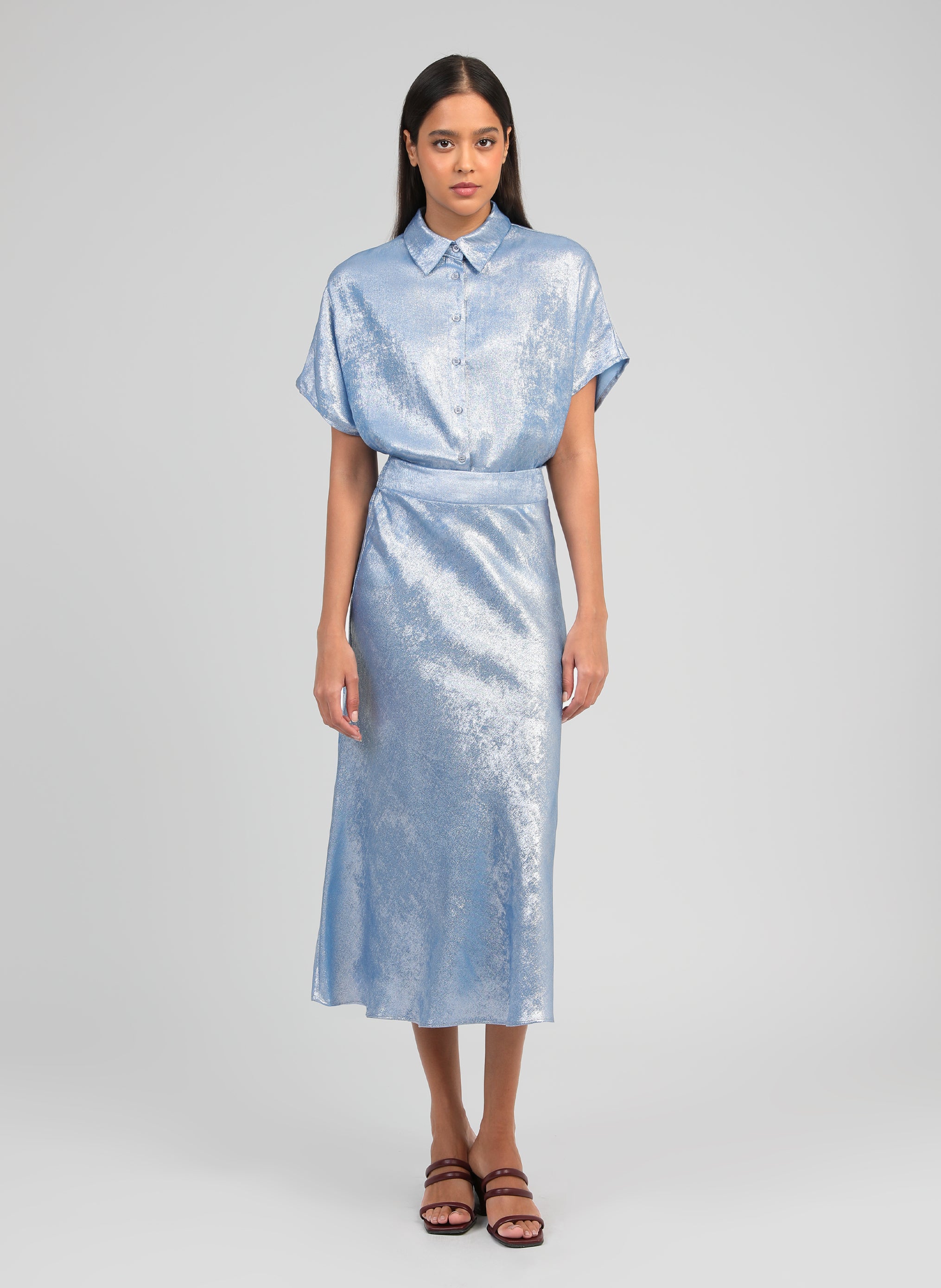 JUPE LONGUE JANYMALA indigo