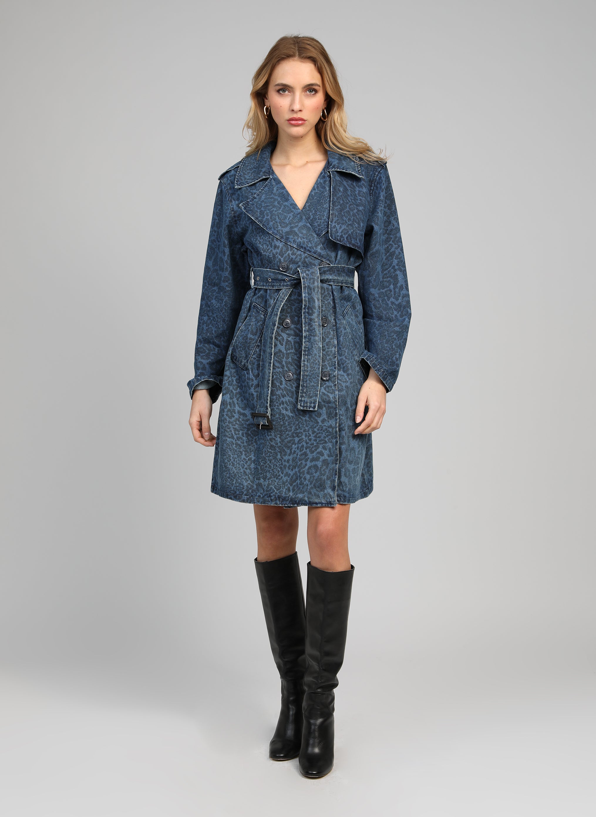 CALIPANTERA COAT denim panther