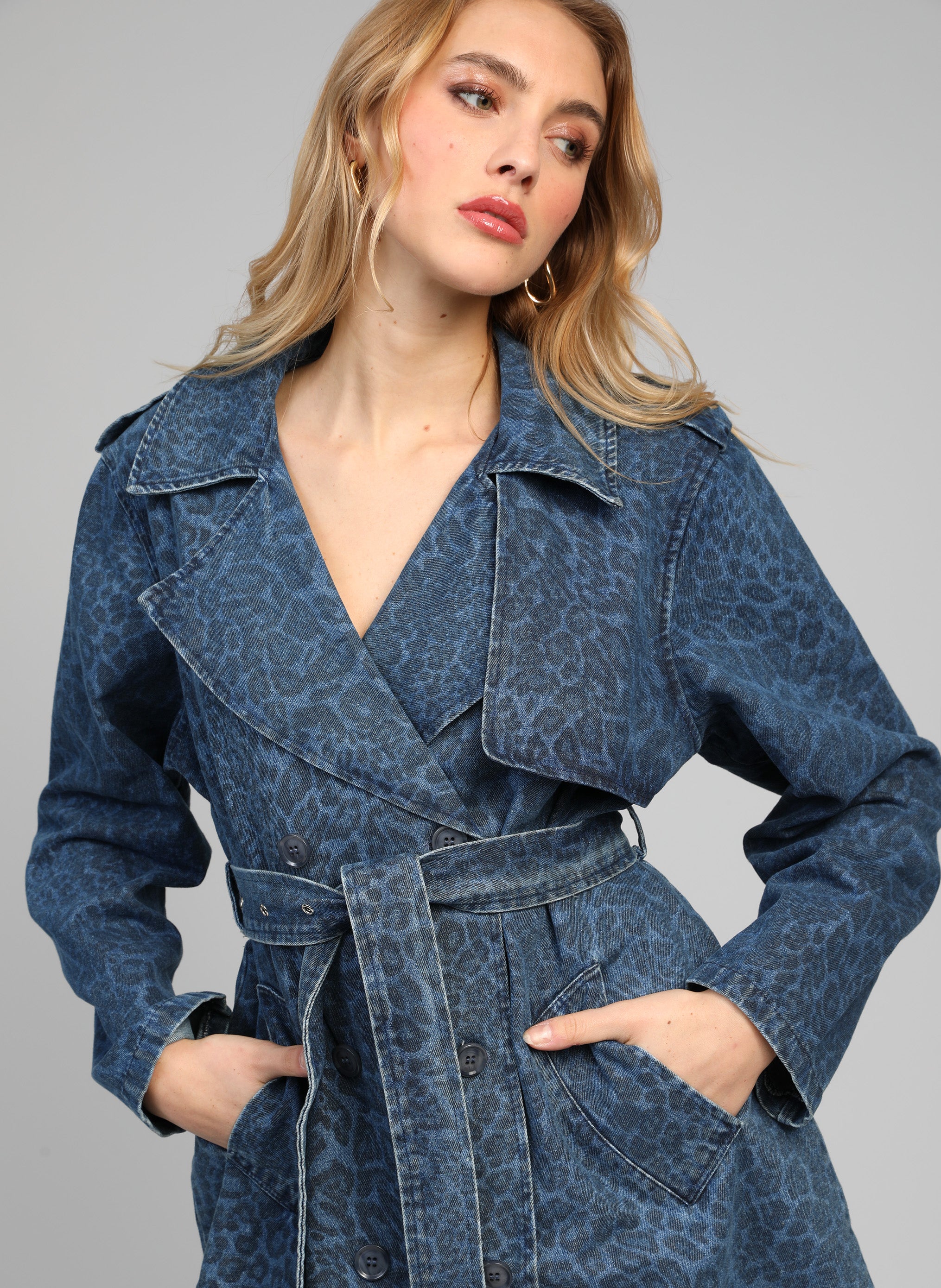 CALIPANTERA COAT denim panther