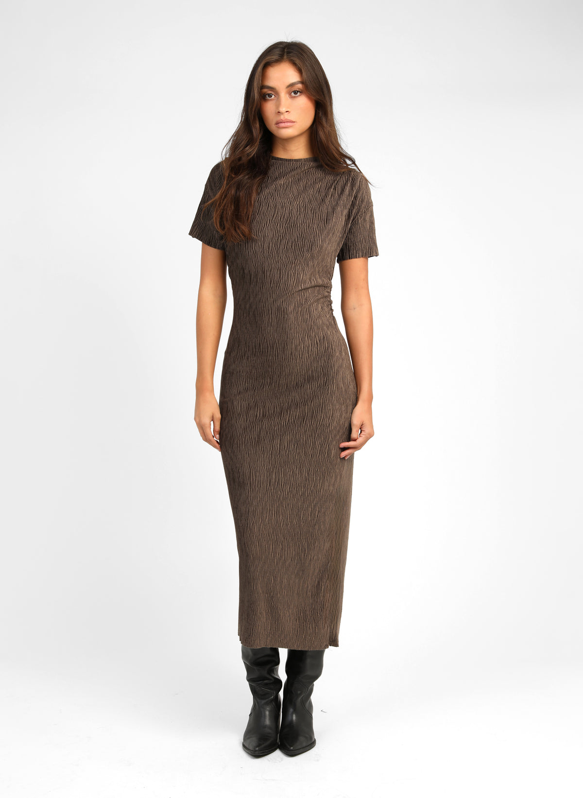 ELOANE Midi Dress, Brown