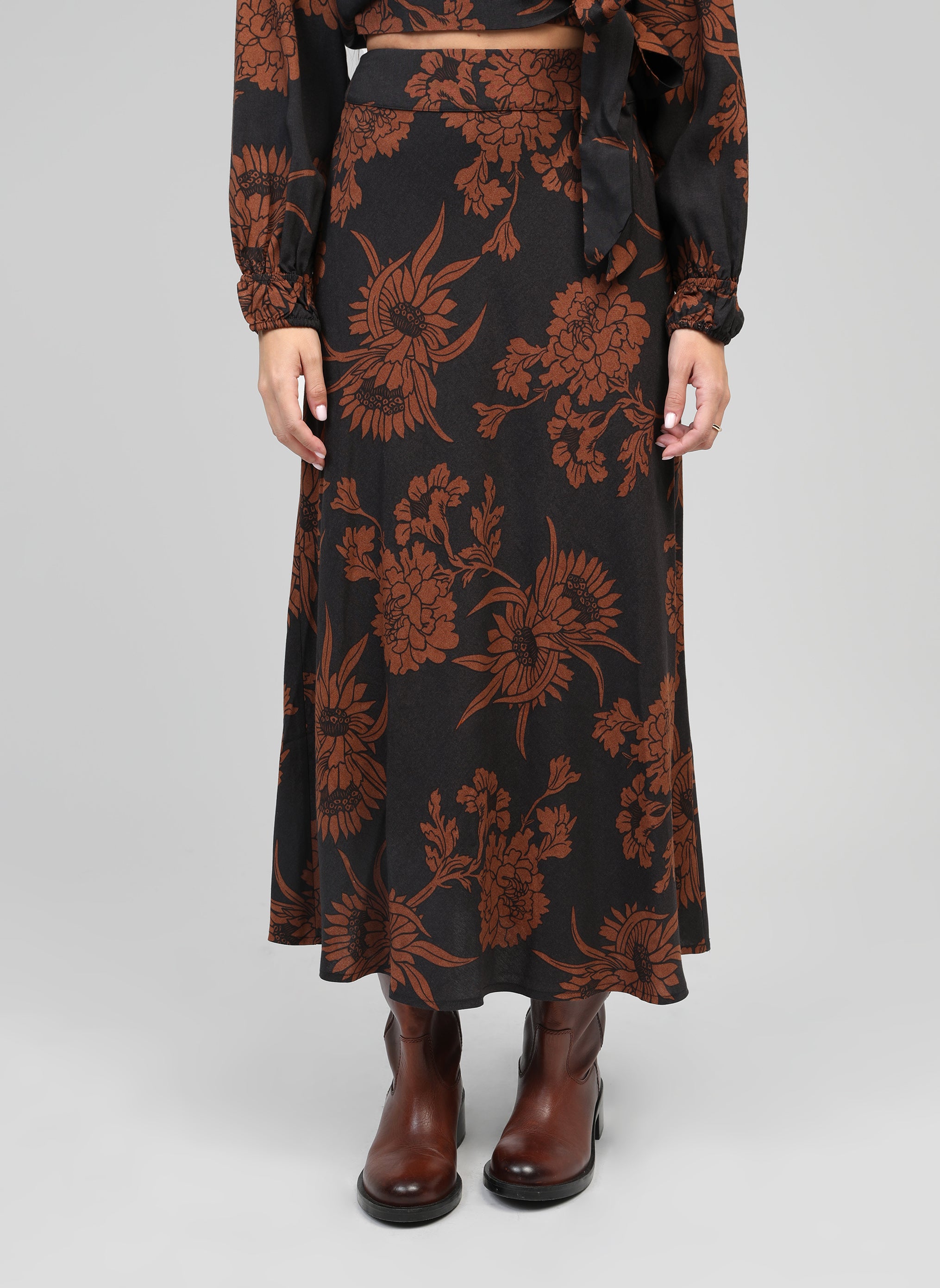 JUPE MIDI GANIA floflo caramel