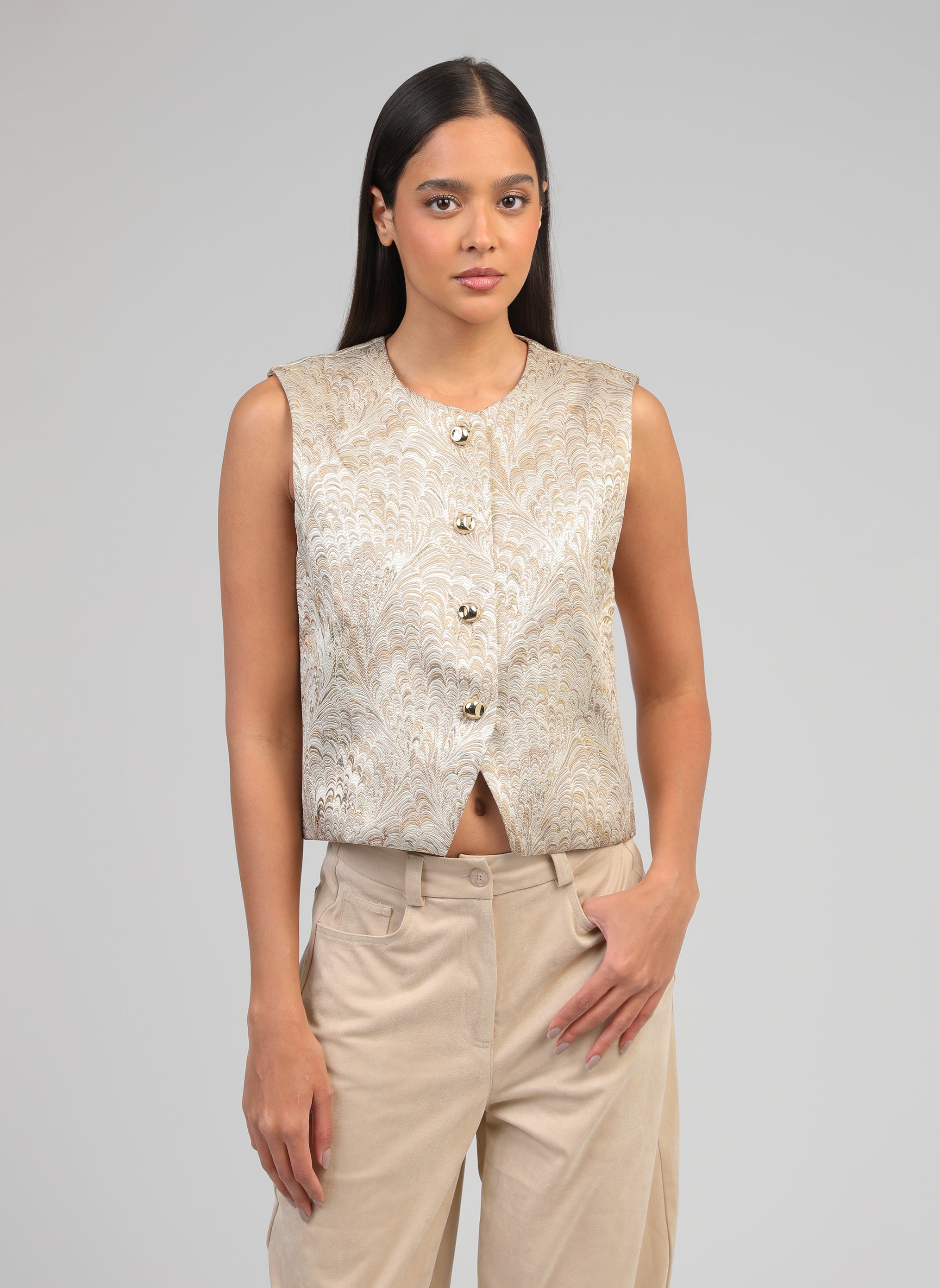 VESTE SANS MANCHES HULYSSA gold