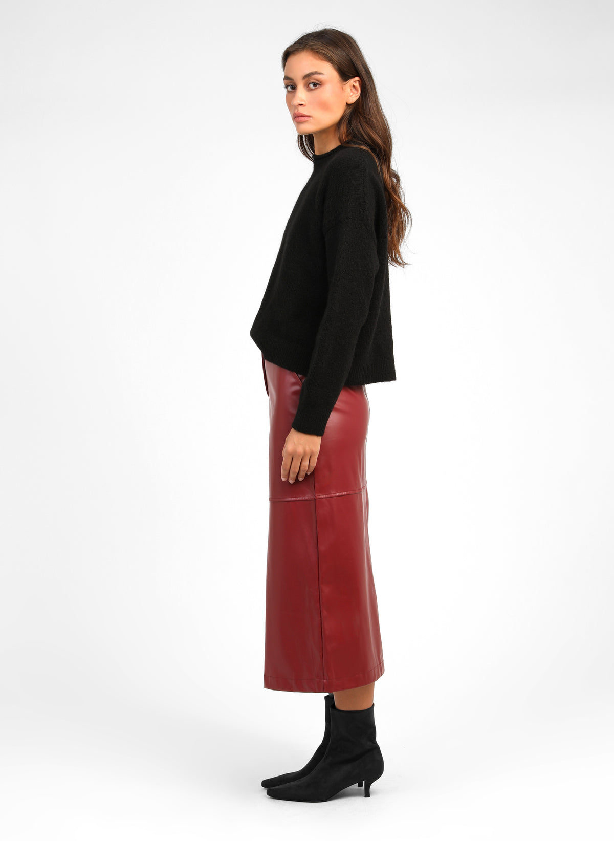 JUPE MIDI JOURIA rouge