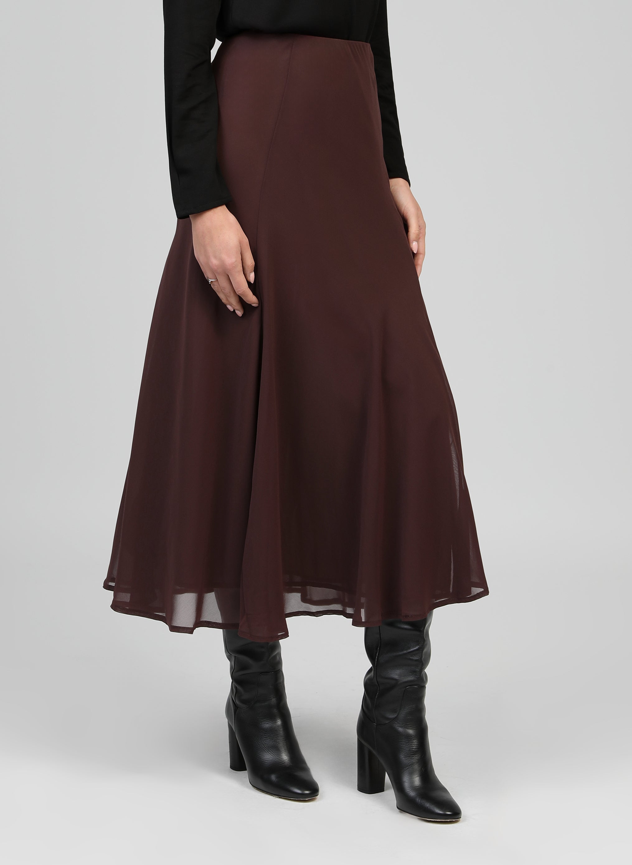 JUPE LONGUE JELEME chocolat