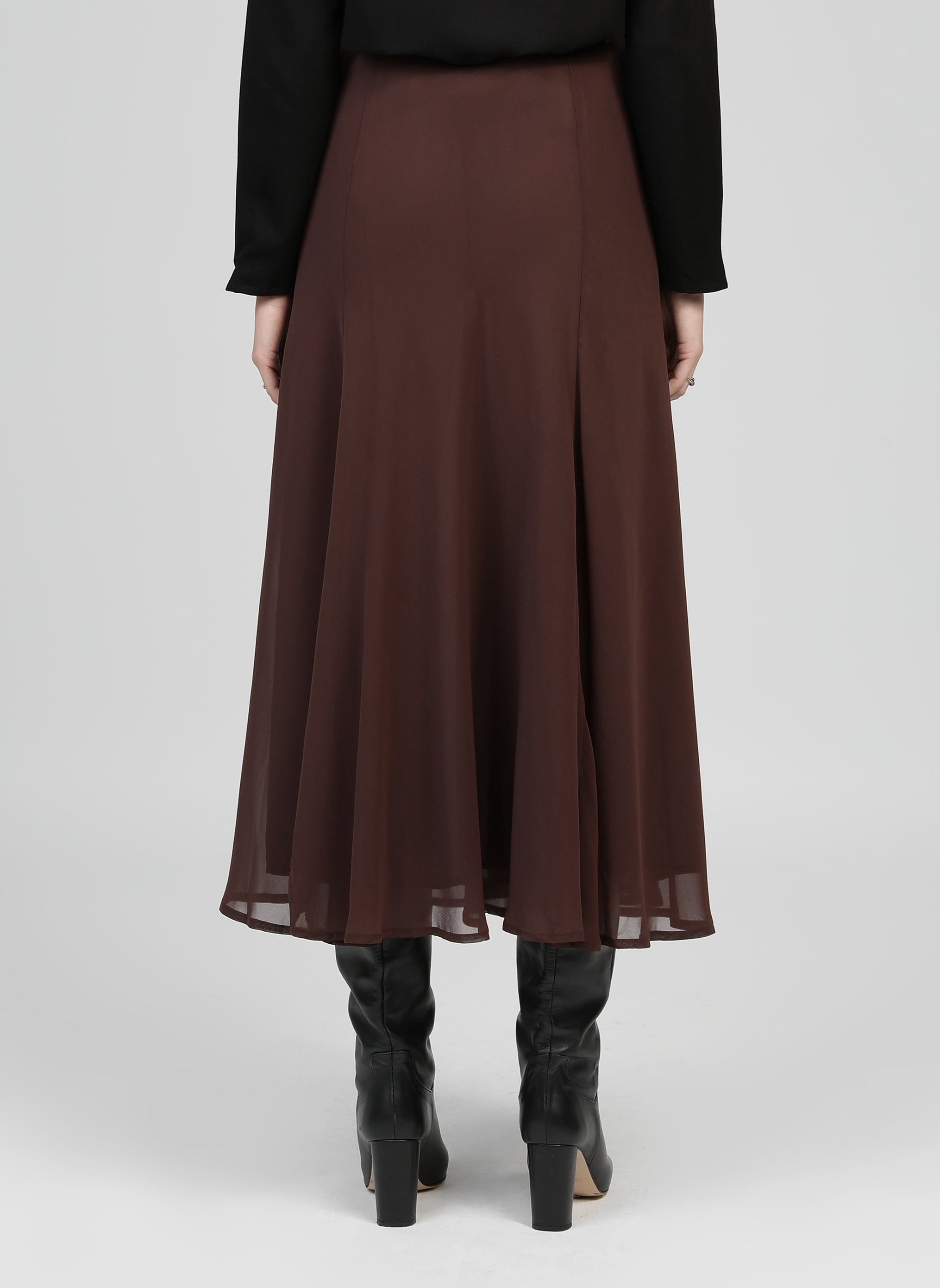 JUPE LONGUE JELEME chocolat