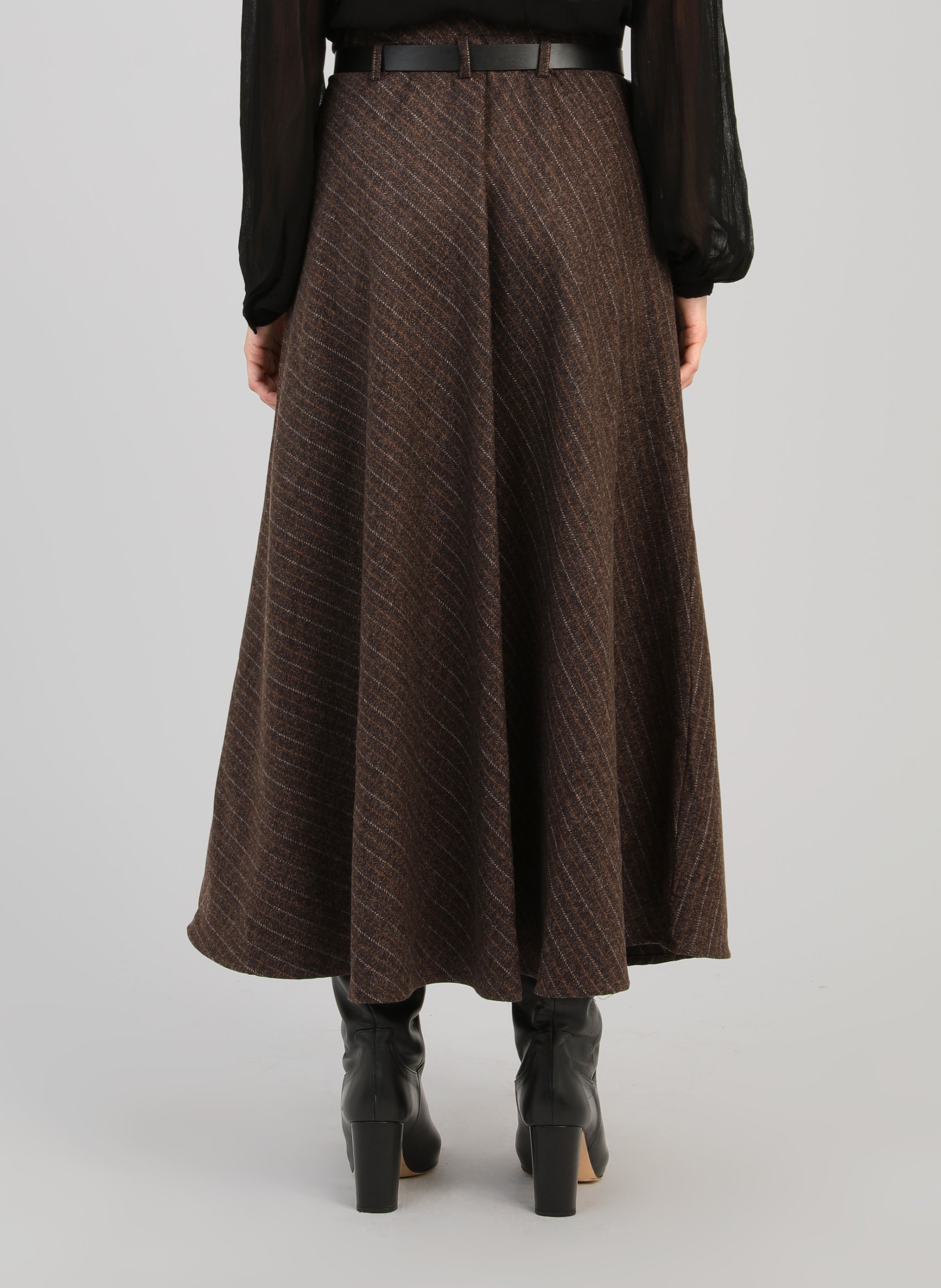 JUPE MIDI JOSELINA marron
