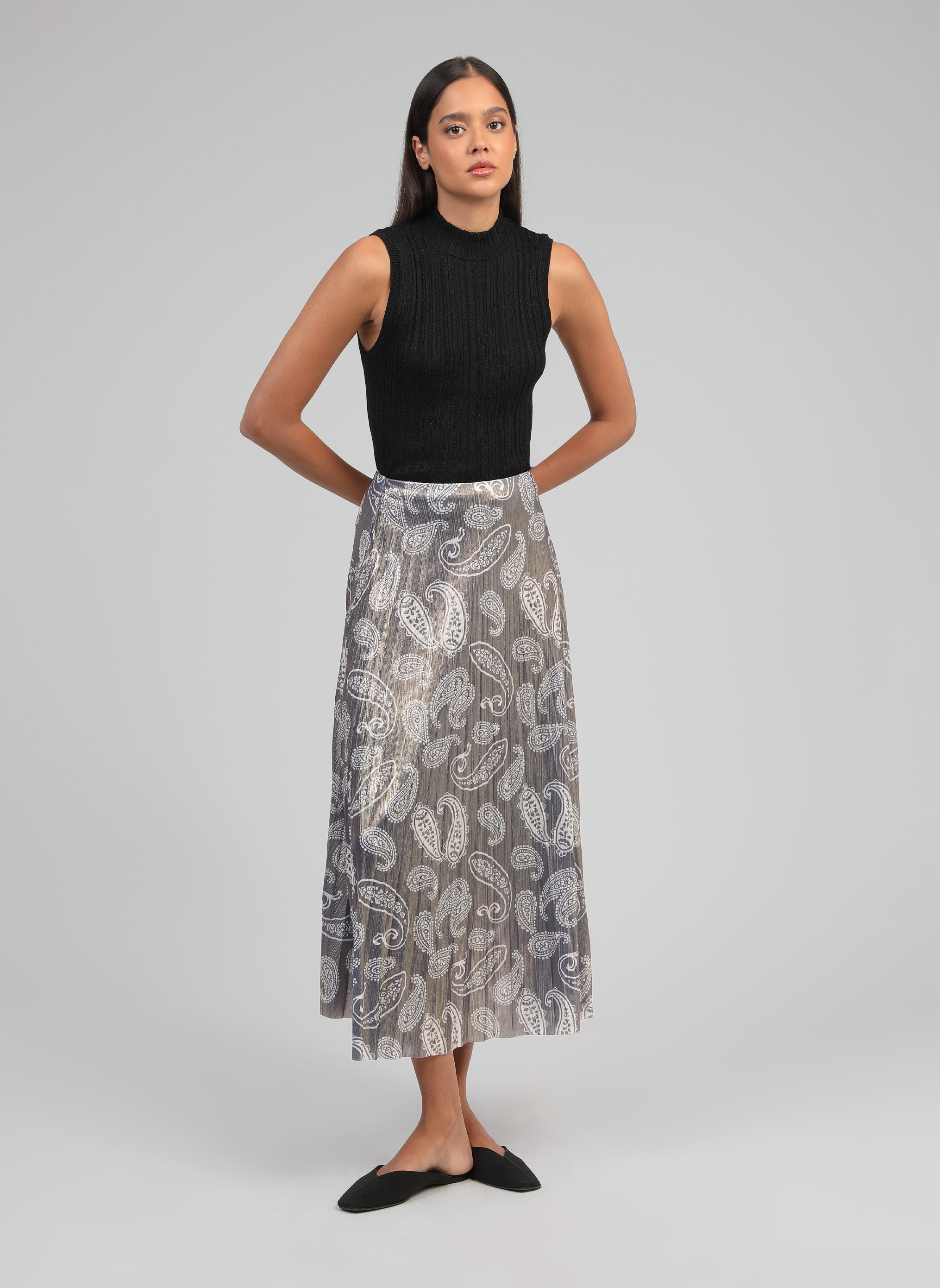 JUPE LONGUE JUSTALINA gold