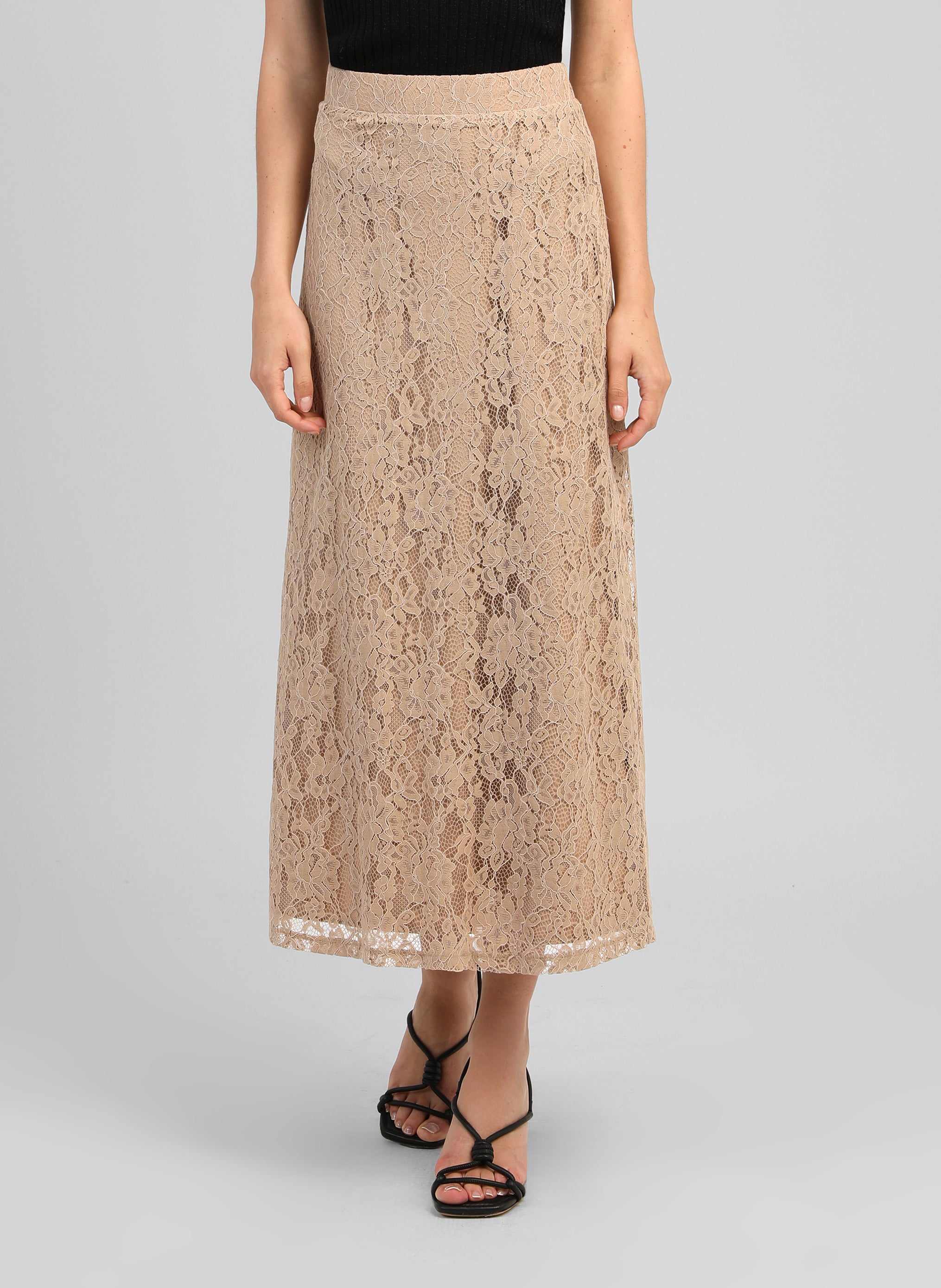 JUPE MIDI JUVYNA beige