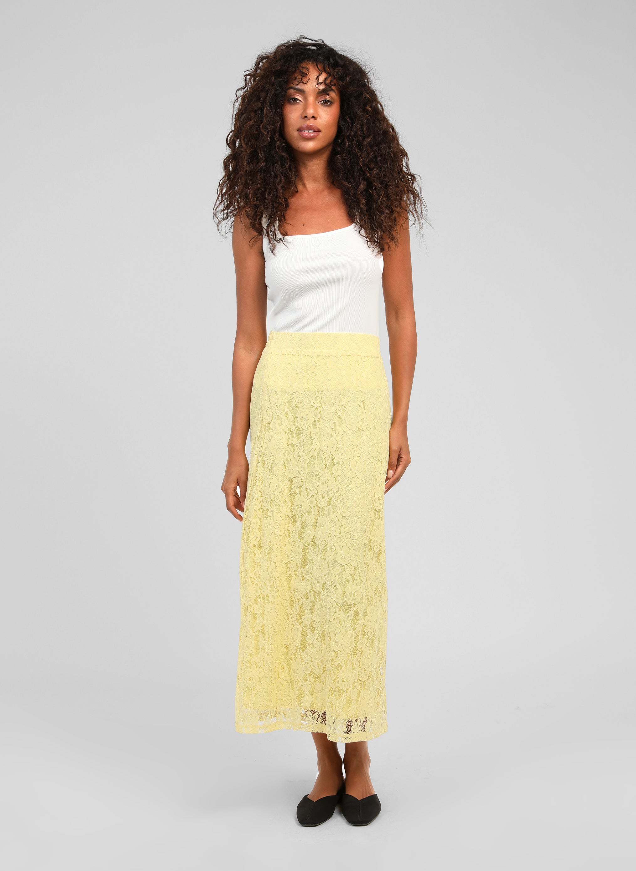 JUPE MIDI JUVYNA jaune