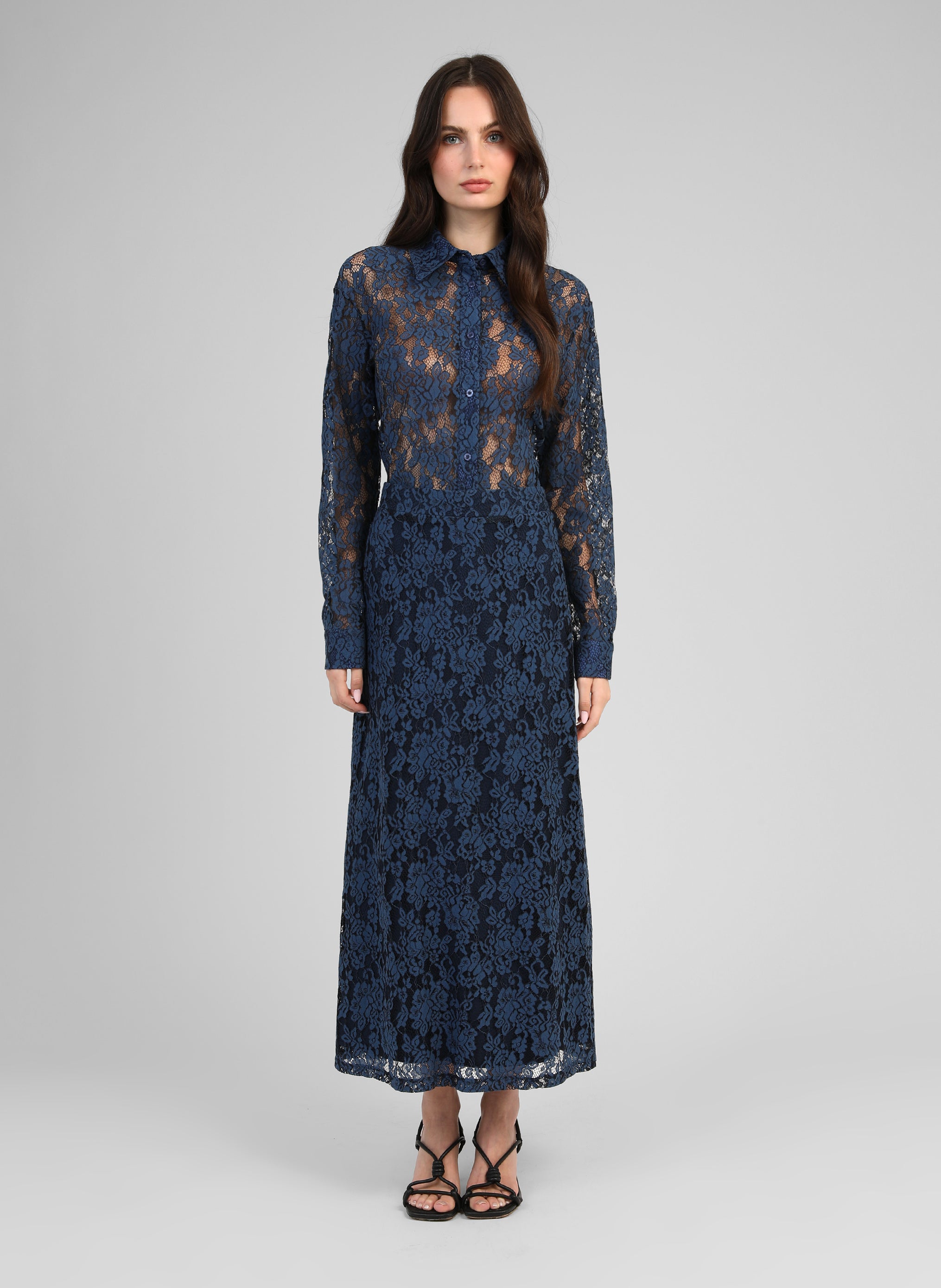 JUPE MIDI JUVYNA marine