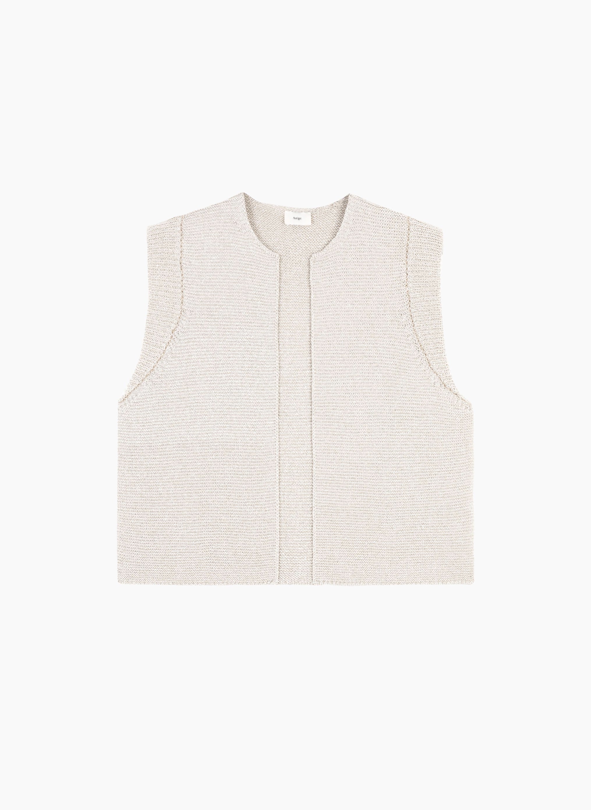 CARDIGAN SANS MANCHE LEGAYA or blanc