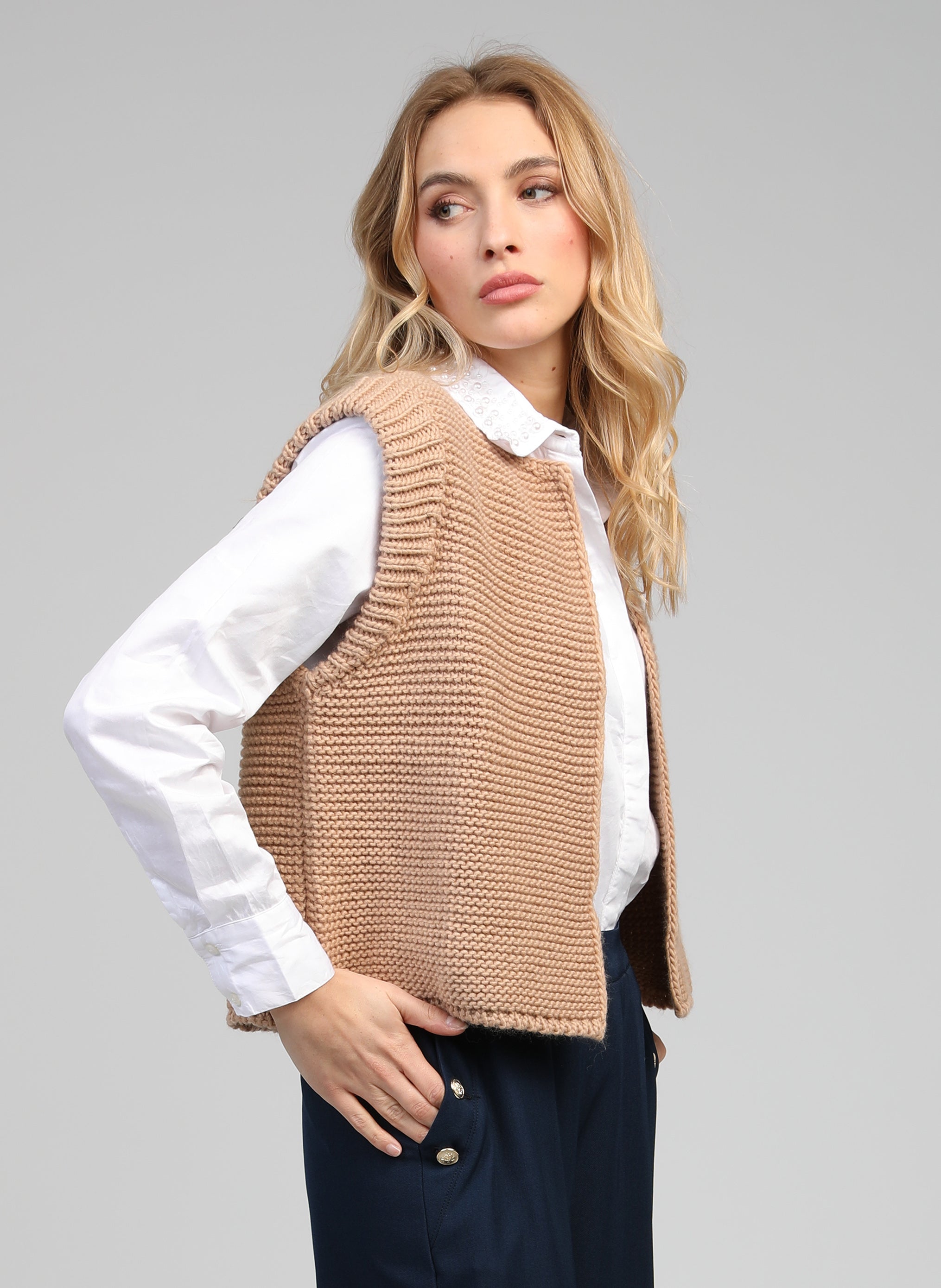 CARDIGAN SANS MANCHE LEGRINGOT beige