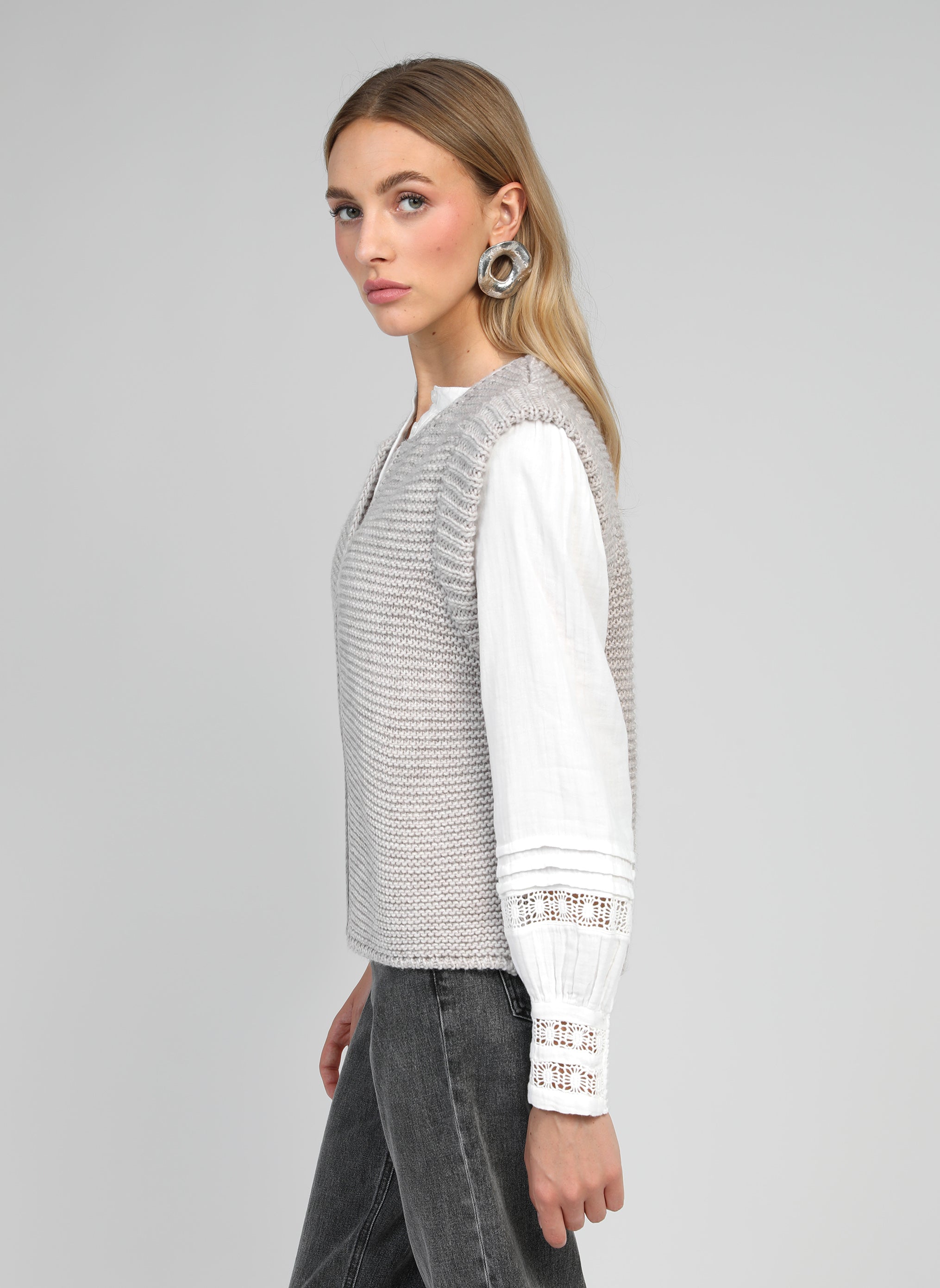 CARDIGAN SANS MANCHE LEGRINGOU lin