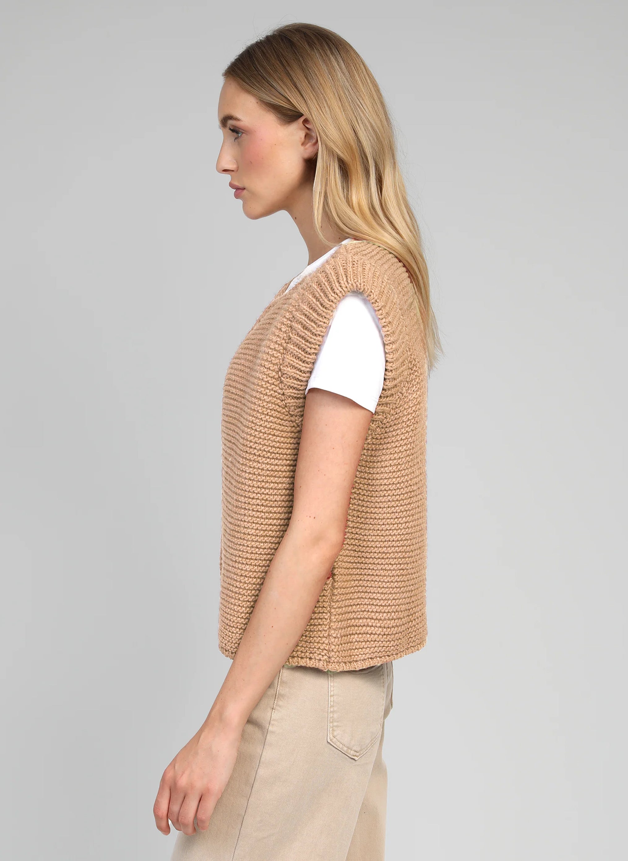 CARDIGAN SANS MANCHE LEGRINGOU beige