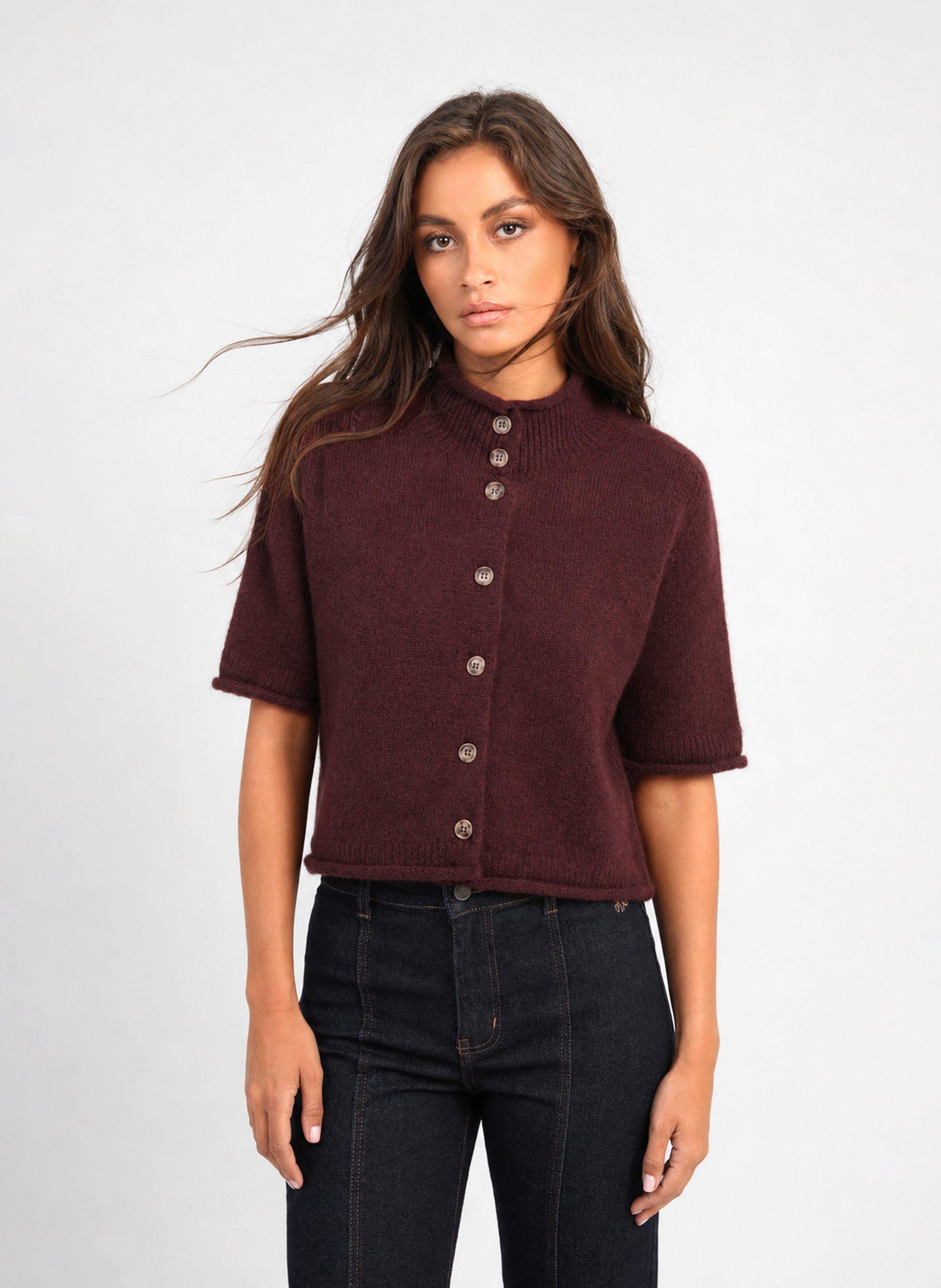 LELYA VEST, burgundy